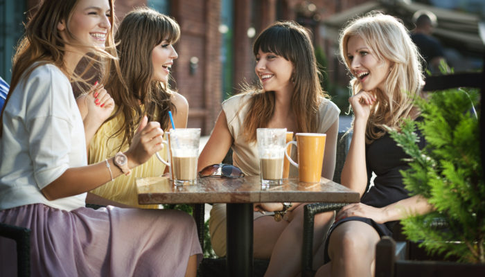 Four girls enjoying the meeting